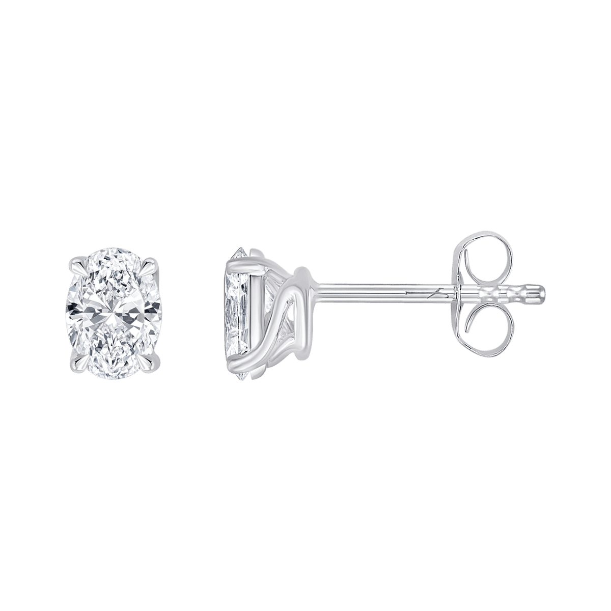 Ava Oval (earrings - whitegold)