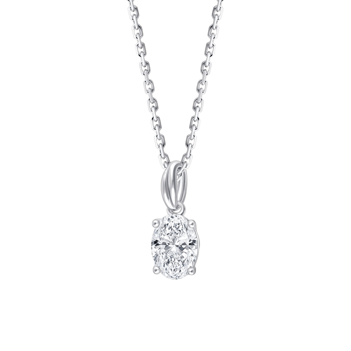 Ari Oval (necklace - whitegold)