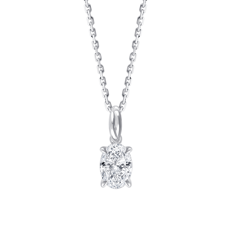 Ava Oval (necklace - whitegold)