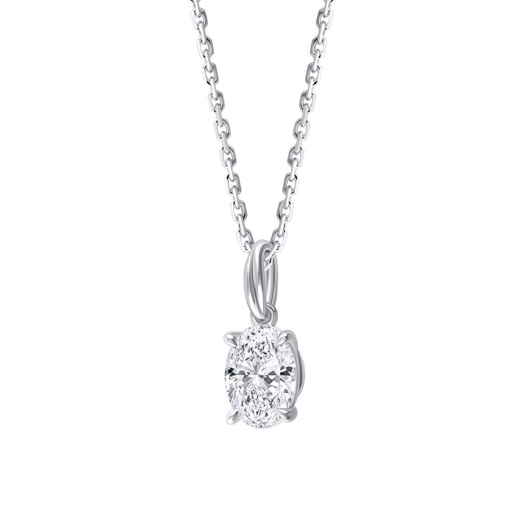 Ava Oval (necklace - whitegold)
