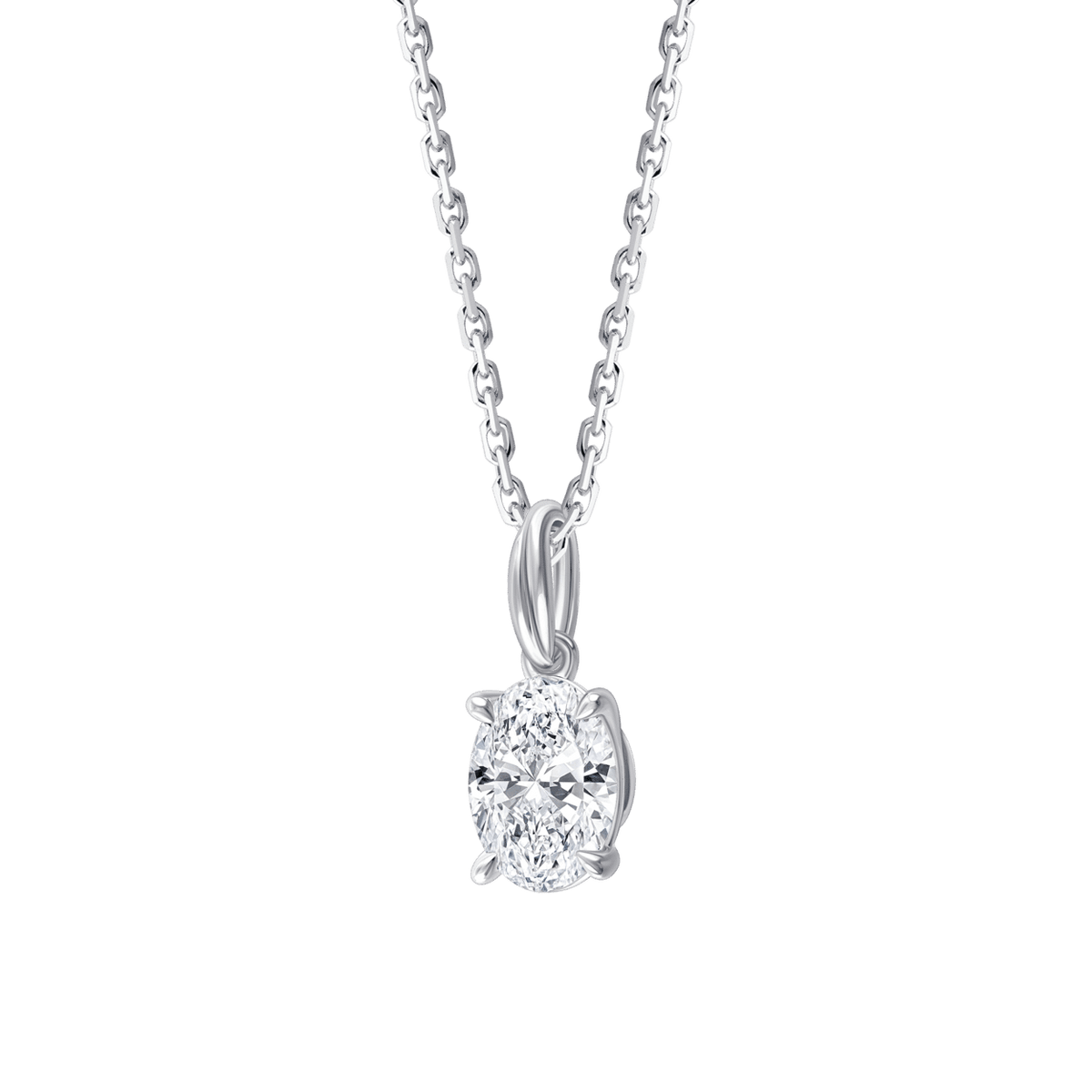 Ava Oval (necklace - whitegold)