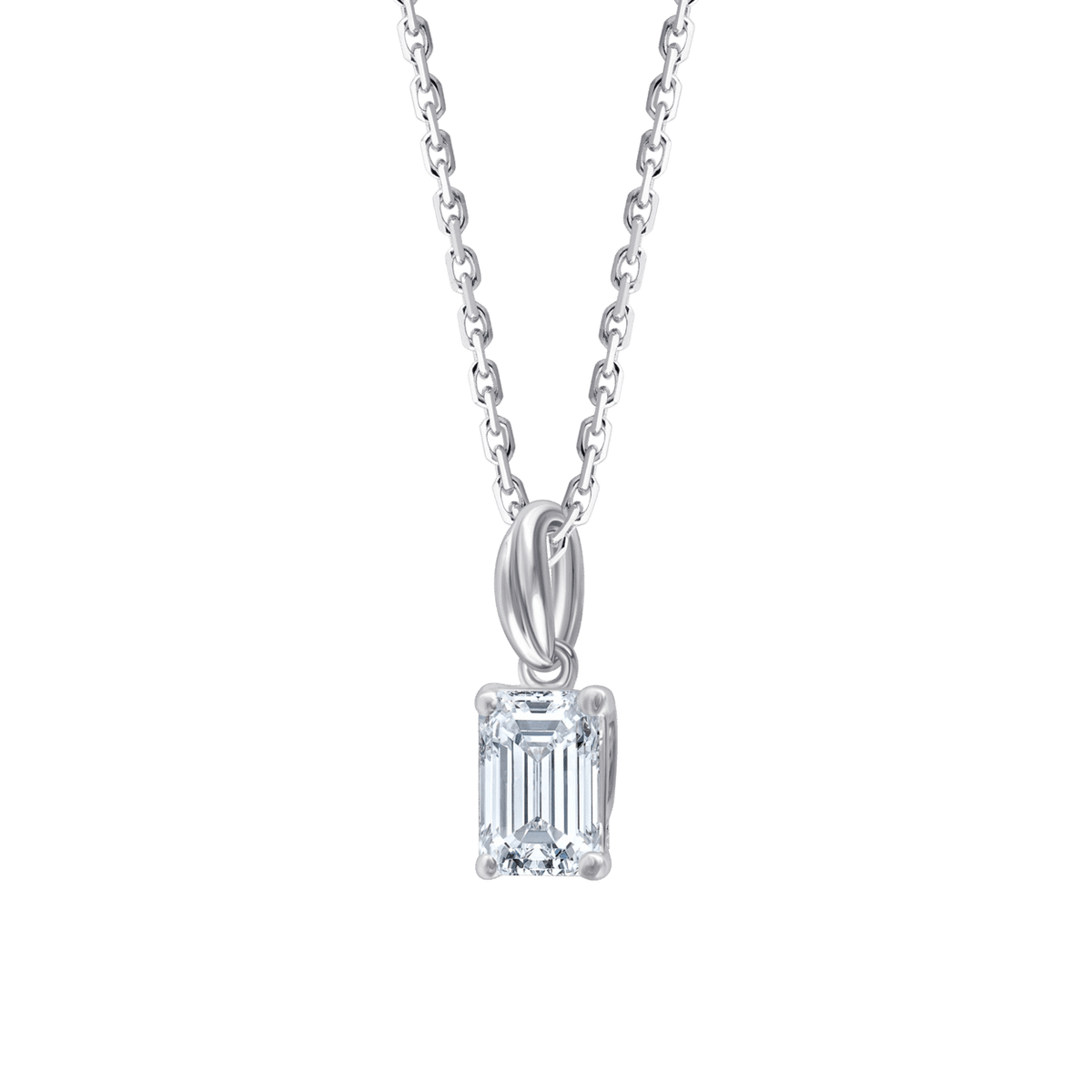 Ava Emerald (necklace - whitegold)