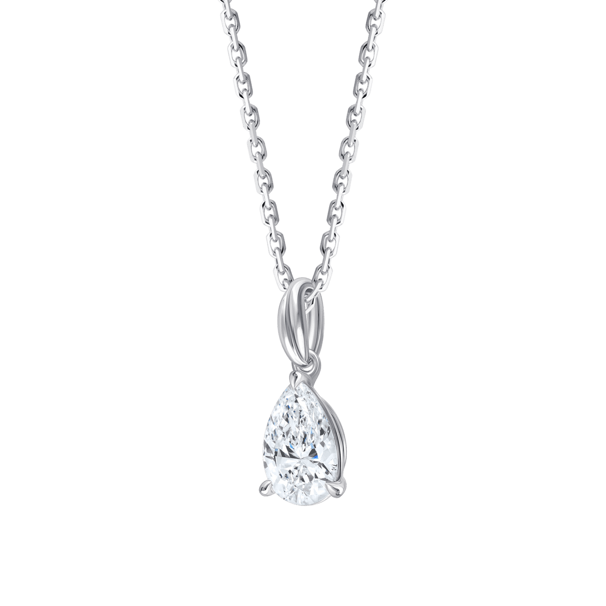 Ava Pear (necklace - whitegold)